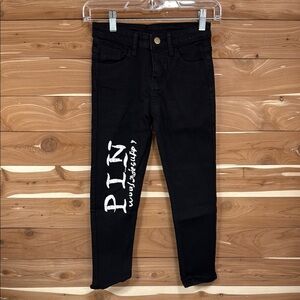 Gagele Collection Boy's Skinny Fit Ripped Distress Denim Black Jeans‎ size 6